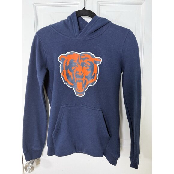 Team Apparel NFL Chicago Bears Youth Blue Hooded Mascot Logo Sweatshirt Medium - Picture 1 of 6